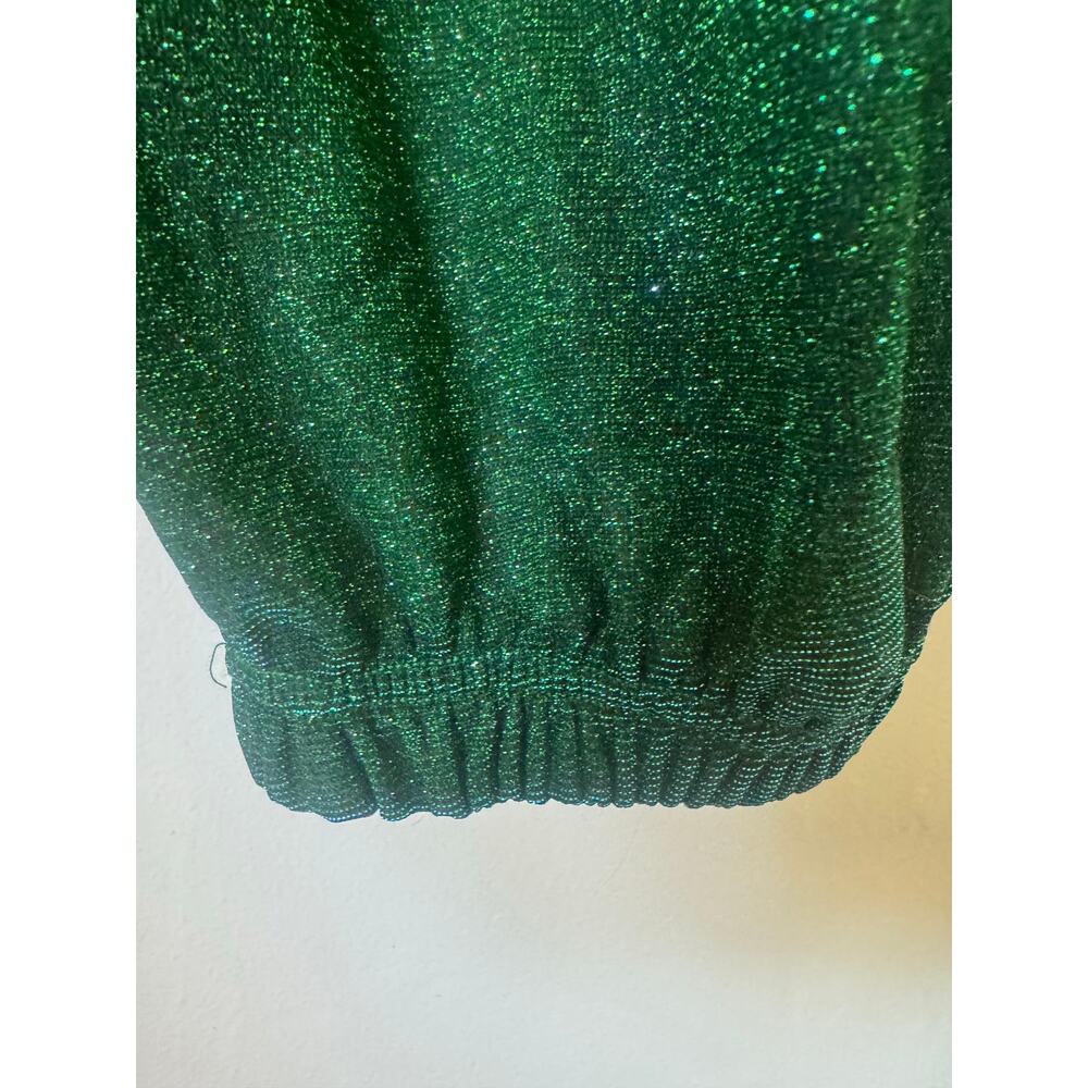 NWT Emerald Green Glitter Jogger Pants Elastic Waist Sparkle XL - Picture 5 of 12